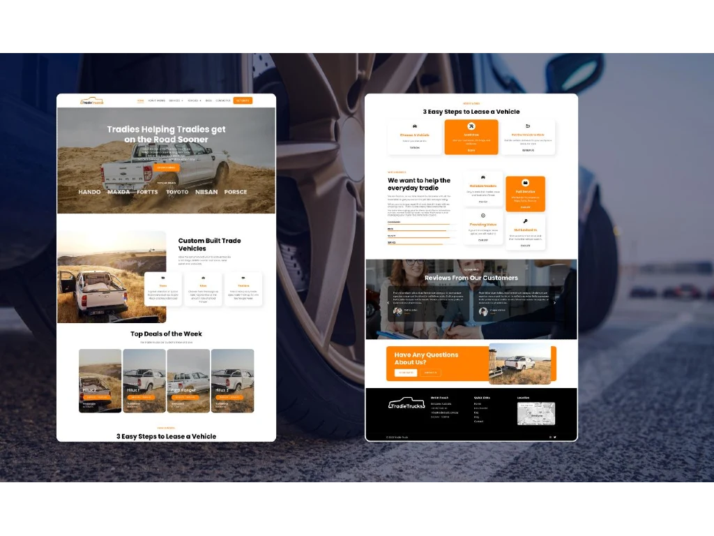Tradie Trucks – Vehicle Rentals Website